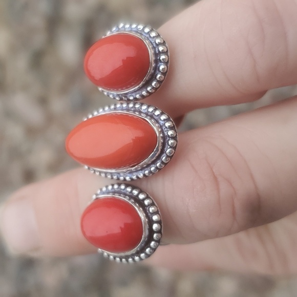 New Coral Double 925 Silver Knuckle Ring. - Picture 11 of 14